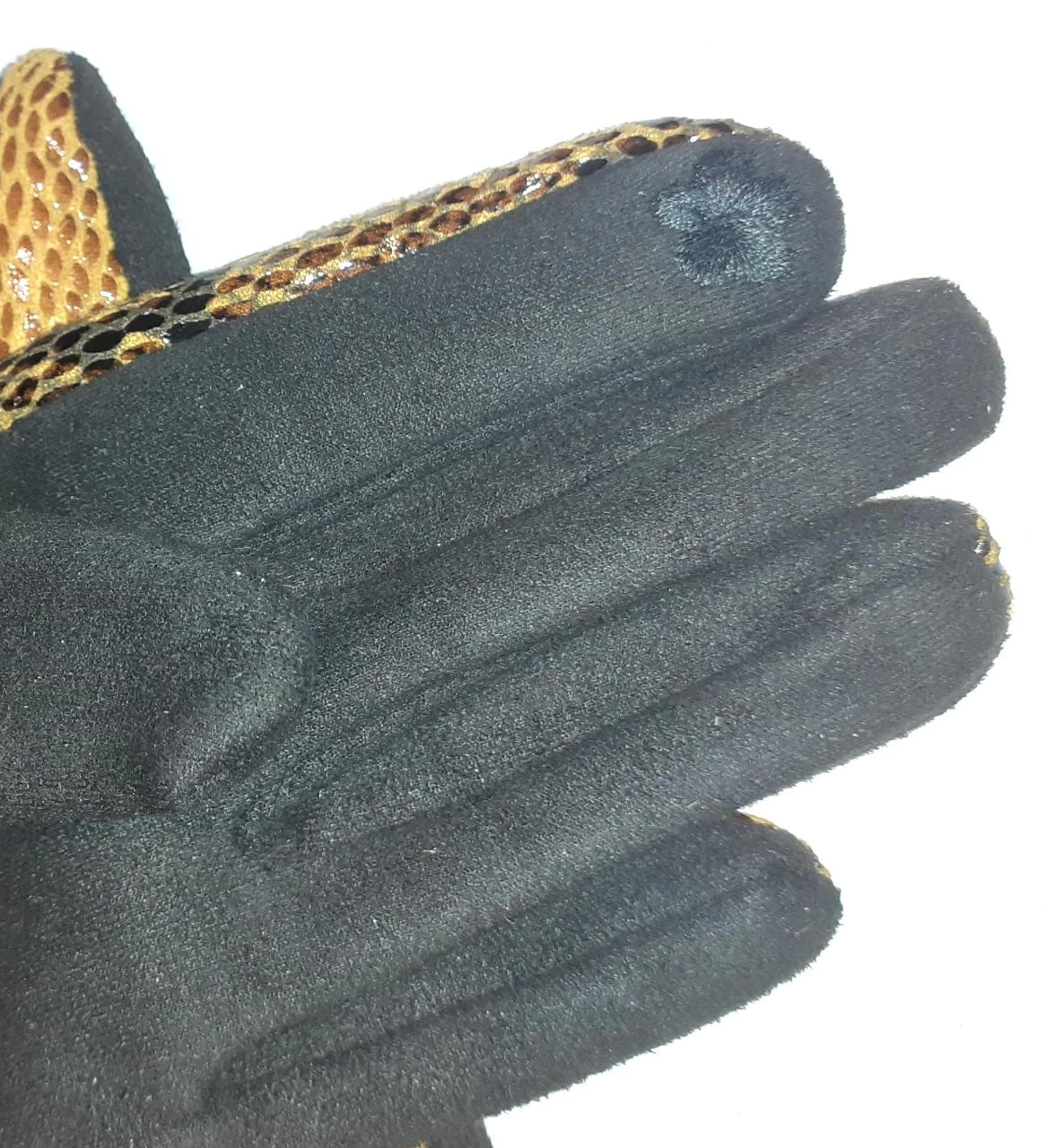 gants rétro imprimé serpent et fausse fourrure TU – photo 3